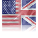 flag divided by two: left half of USA flag and right half of Great Britan flag